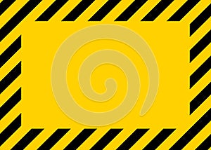 Caution, warning in yellow-black border. Warning tape of danger on construction area. Sign of hazard. Frame-background for safety photo