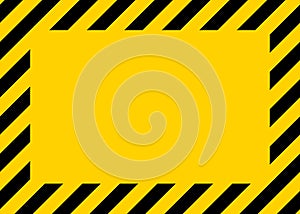 Caution, warning in yellow-black border. Warning tape of danger on construction area. Sign of hazard. Frame-background for safety