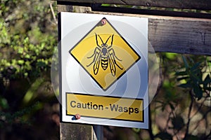 Caution Wasp Sign and Symbol