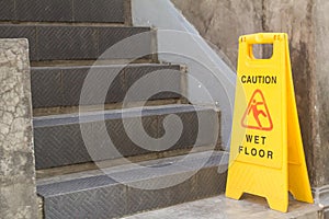 Caution wet floor