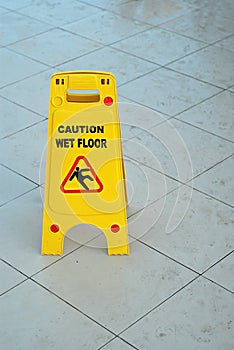 Caution wet floor