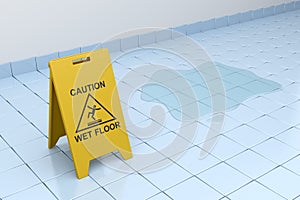 Caution wet floor