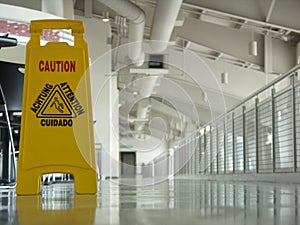 Caution wet floor