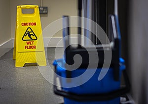 Caution wet floor