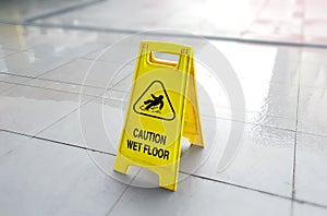 Caution wet floor