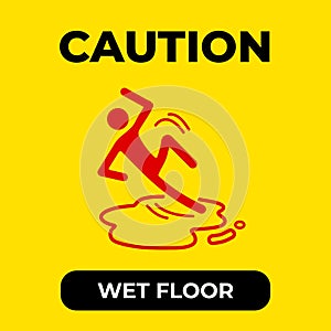 Caution wet floor banner sign