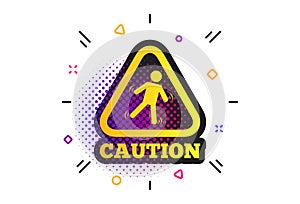 Caution wet floor icon. Human falling symbol. Vector