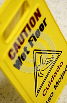 Caution wet floor sign