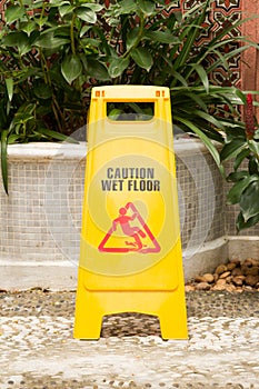 Caution wet floor sign