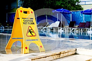 Caution wet floor sign