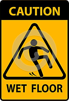 Caution wet floor warning sign