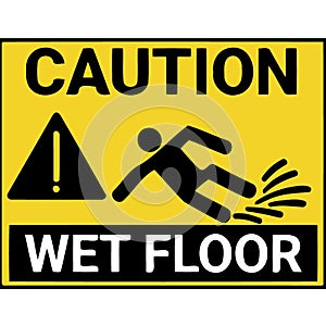 Caution wet floor warning sign