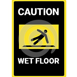 Caution wet floor warning sign