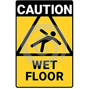 Caution wet floor warning sign