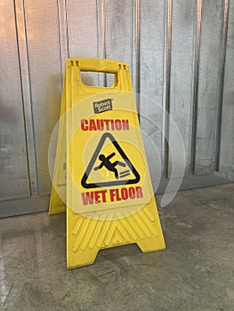 Caution wet floor warning sign