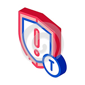 Cautionary Shield isometric icon vector illustration