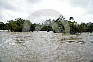 Cauvery River at Kushalnagar durting monsoon. Karnataka State of India