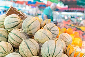 Cavaillon melon on the street food market provencal