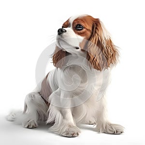 Cavalier King Charles Spaniel breed dog isolated on a clean white background