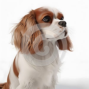 Cavalier King Charles Spaniel breed dog isolated on a clean white background