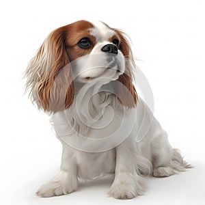 Cavalier King Charles Spaniel breed dog isolated on a clean white background