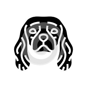 cavalier king charles spaniel dog puppy pet glyph icon vector illustration