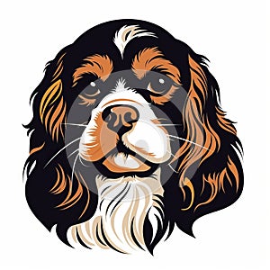 Cavalier Spaniel Dog Portrait: Shepard Fairey-inspired Illustration