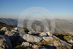 Cavall Verd, landscape view over rocks and mountains photo