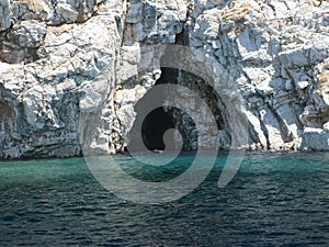 Cave in aegean sea turkey