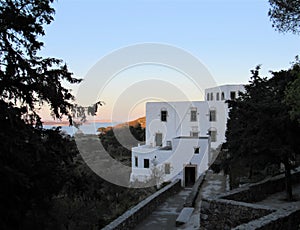 Cave of the Apocalypse entrance on Patmos, Greece