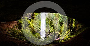 Cave behind north falls in silver falls state park