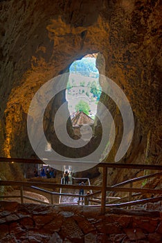 Cave behind the Predjama castle in Slovenia