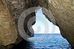 Cave in Cala Gonone, Orosei Gulf, Sardinia, Italy