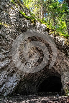 Cave callled Zidovska Jaskyna Kamenne mlieko on hill Poludnica in Low Tatras mountains in Slovakia