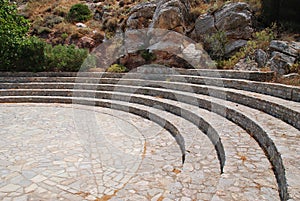 Cave of Charkadio amphitheatre on Tilos