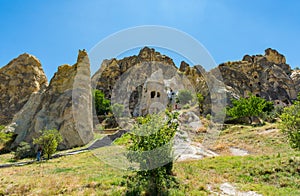 Cave Churches at Goreme Open Air Museum in Rose Valley Cappadocia, Turkey.
