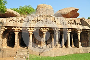 Cave complex in Mamallapuram, Tamil Nadu, India