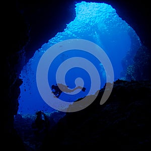 Cave diving in Alor