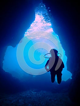 Cave diving