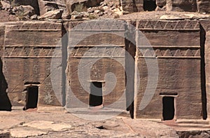 Cave dwellings in the ancient city of Petra, Jordan
