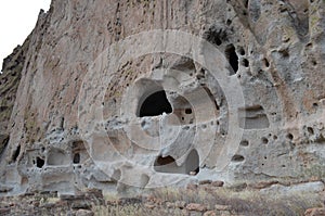 Cave dwellings at Bandelier National Monument