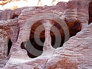 Cave dwellings in Petra Kingdom of Jordan