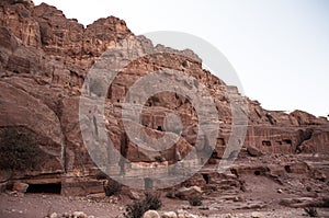 Cave dwellings in Petra Kingdom of Jordan