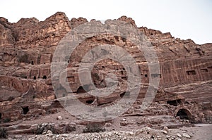 Cave dwellings in Petra Kingdom of Jordan