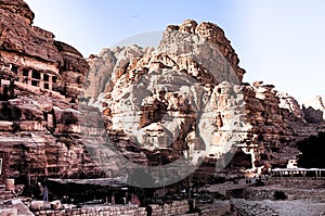 Cave dwellings in Petra Kingdom of Jordan