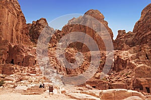 Cave dwellings in rocks the city of Petra,