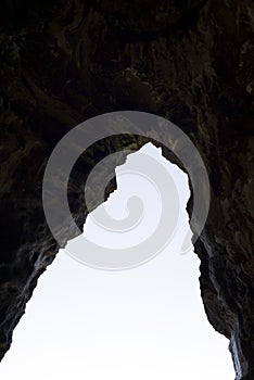 Cave entrance in the ballybunion cliffs