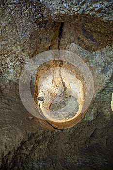 Cave first Paleolithic 37000 years sanctuary in Catalonia, L`Espluga de Francoli village, Tarragona province, Catalonia.