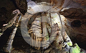 Cave formations in limestone cavern