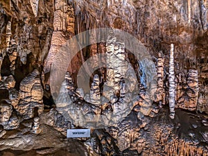 Cave in French Pyrenees full of stalagmites and stalactites beautiful scenery in geologic site
